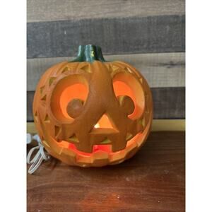 1995 Trendmasters Jack O Lantern Halloween Pumpkin Light Up Foam - 9" Tall